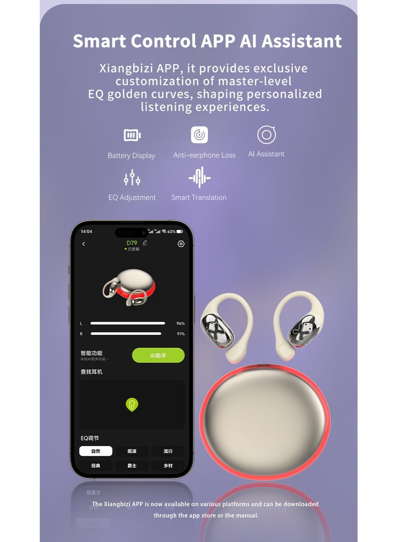 Open-Ear Bluetooth Earphones with APP Control, Dynamic Light Ring, IP67 Waterproof, and Long Battery Life - Image 5