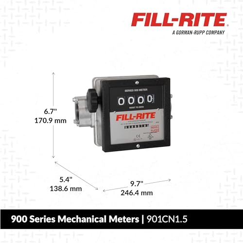 FILL RITE Fill-Rite 901CN1.5 1-1/2" Inlet/Outlet Meter 40gpm Nickel Plat - Image 2