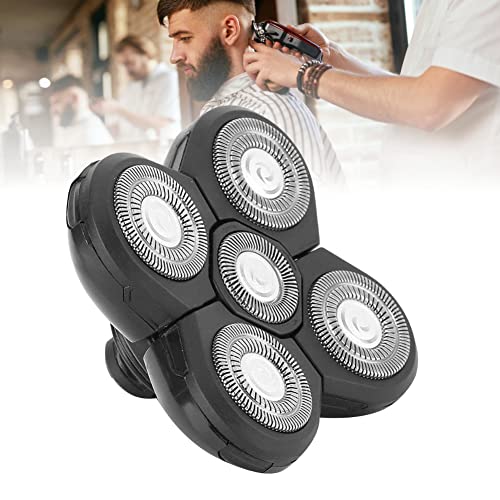 5 Head Shaver Replacement, Replacement Shaver Head Electric Beard Shaver Carver 5 Blade Rotating Head Accessory for Men Bald Head Rotary Shaver Grooming Kit Facial Clean Trimmer(#01)