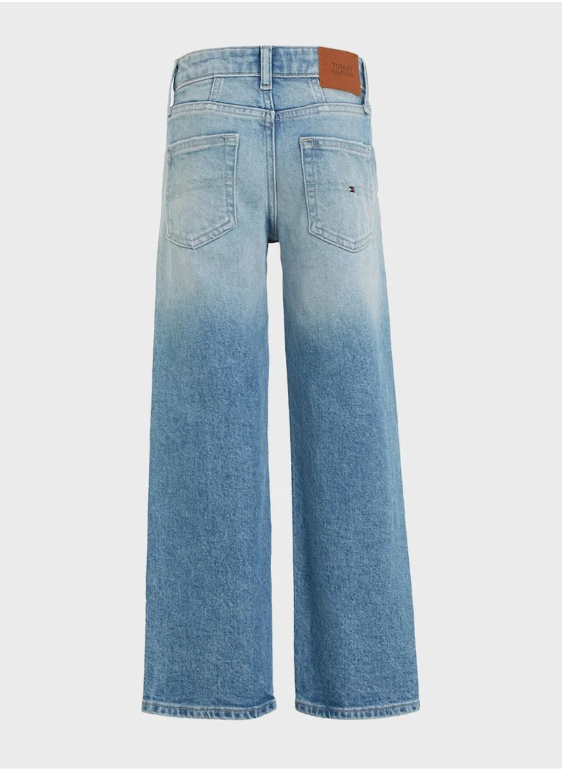 TOMMY HILFIGER Kids Tapered Mid Wash Jeans