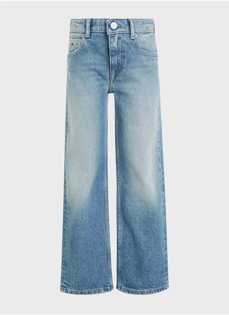 TOMMY HILFIGER Kids Tapered Mid Wash Jeans