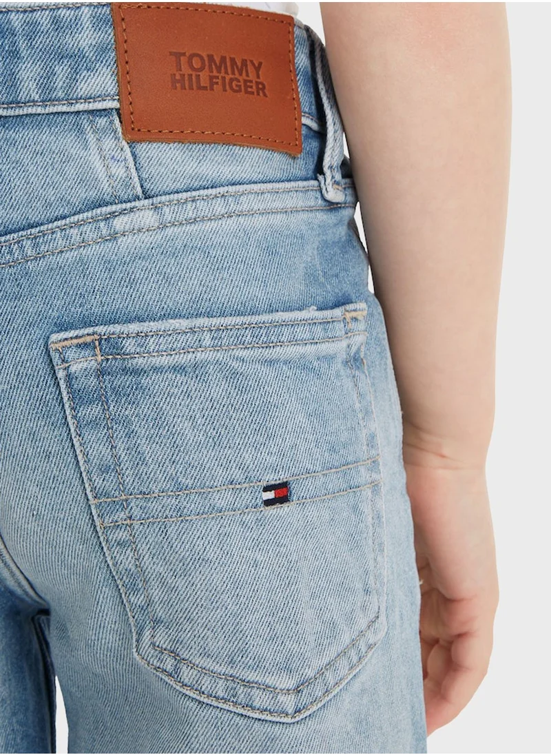 TOMMY HILFIGER Kids Tapered Mid Wash Jeans