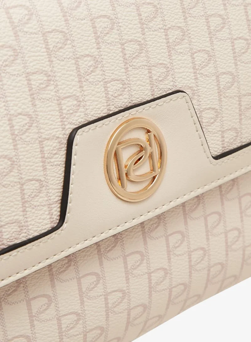 Paprika PINK Women's Monogram Print Satchel Bag with Detachable Strap and Flap Closure for Women | Best Price UAE