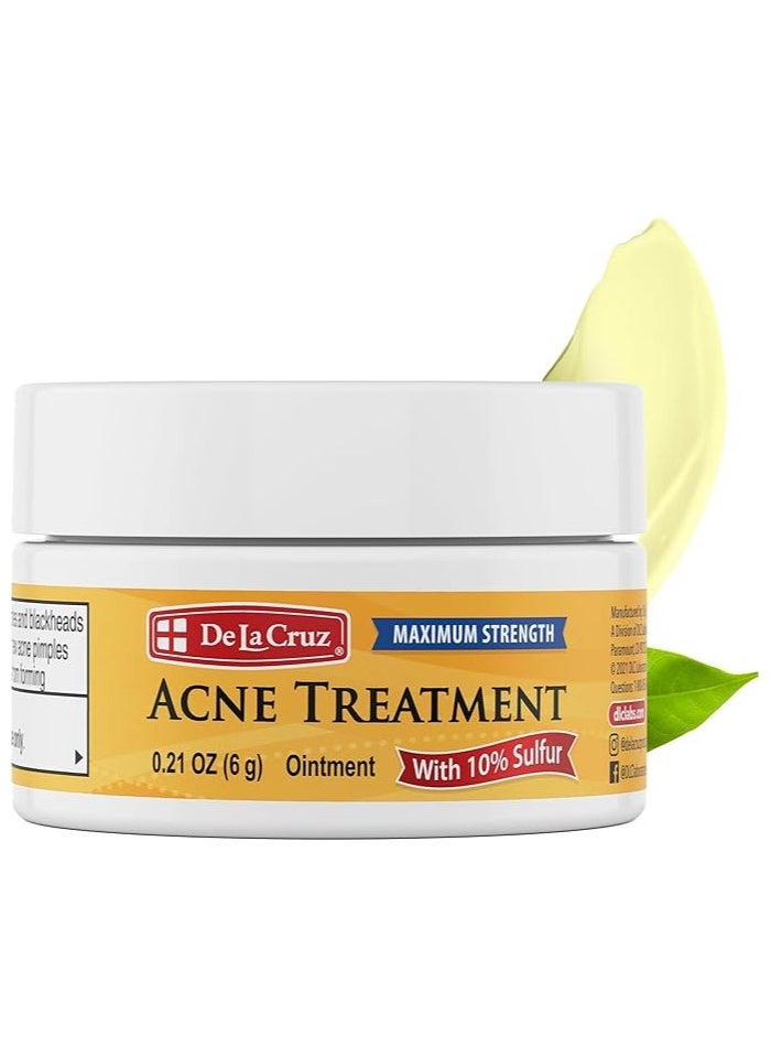 De La Cruz De La Cruz, Acne Treatment Ointment with 10% Sulfur, Maximum Strength, 0.21 oz (6 g)  - Image 1