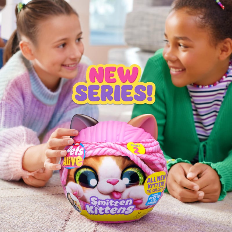 Pets Alive Smitten Kittens Series 2 (Calico Cat) by ZURU - Interactive Plush Cat Toy with 10 Sounds  Surprise Unboxing  Soft Collectible Pet for Ages 3+ - Image 2