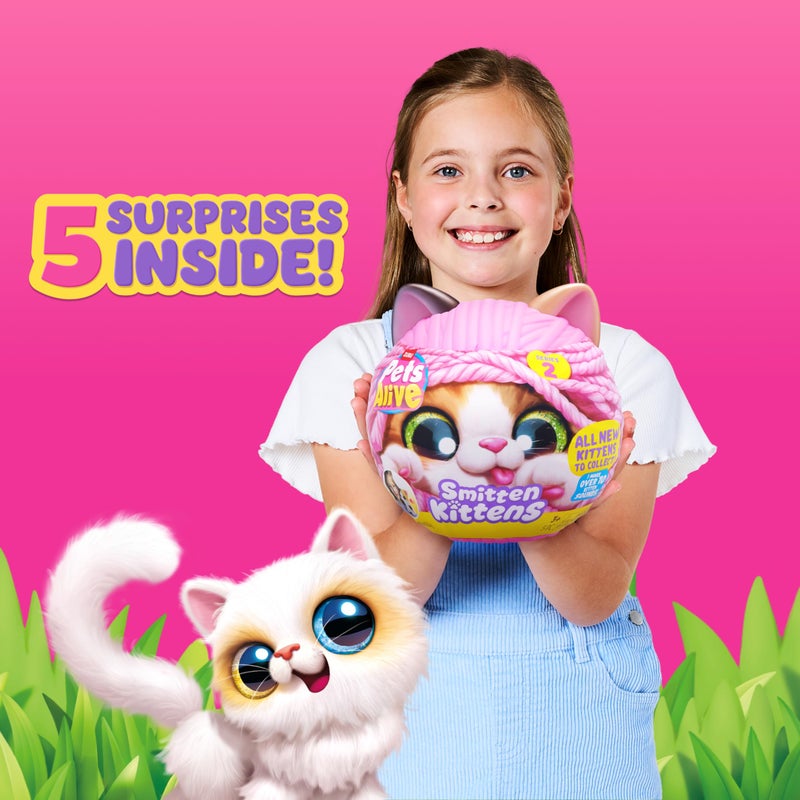 Pets Alive Smitten Kittens Series 2 (Calico Cat) by ZURU - Interactive Plush Cat Toy with 10 Sounds  Surprise Unboxing  Soft Collectible Pet for Ages 3+ - Image 3