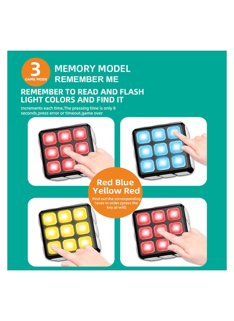 Electronic Third Order Music Cube Electronic Brain Memory Game Winning Fingers Flashing Cube Handheld Games Fun Gift Toy for Kids Ages 6 12 Years Old