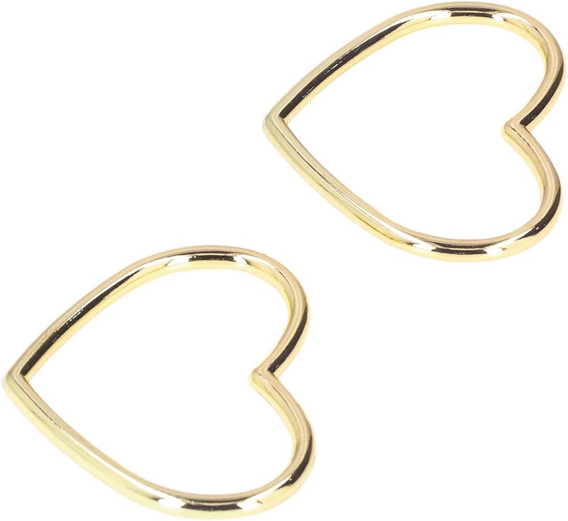 Heart Shaped Iron Keychain Accessories, Elegant DIY Key Rings with Glossy Finish, Simple Firm Exquisite Modeling for Bag Pendant Waist Charm or Kids Craft Kit (imitation gold) - Image 2
