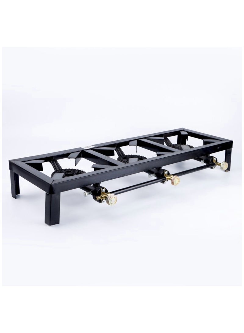 Triple Burner Countertop Gas Stove Color Black 