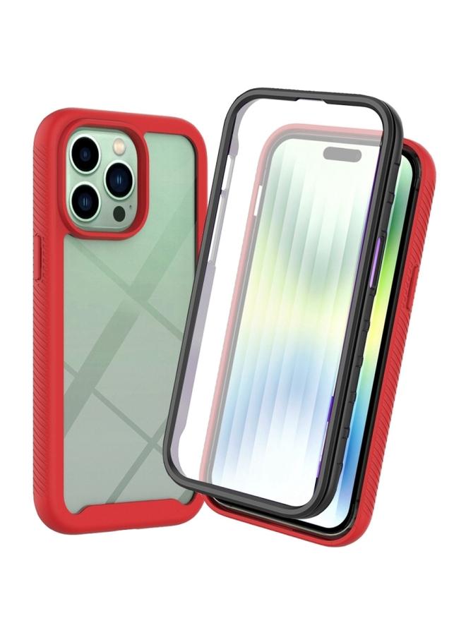 Green Tiger iPhone 14 Pro Max Starry Sky Full Body Hybrid Shockproof Phone Case Red - Image 1