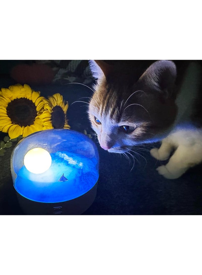 كيلا مصباح ليلي LED بشكل القمر والبحر والجبل الثلجي مع مكبر صوت موسيقي، قابل لإعادة الشحن عبر USB Type-C، بإضاءة قابلة للتعديل، وضعين مختلفين، مثالي لغرفة النوم والهدايا - Image 3