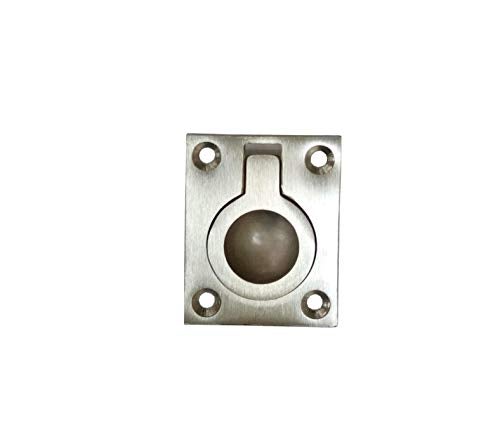 QCAA Solid Brass Flush Ring Pull 365 x45 mm Satin Nickel 4 Pack - Image 3
