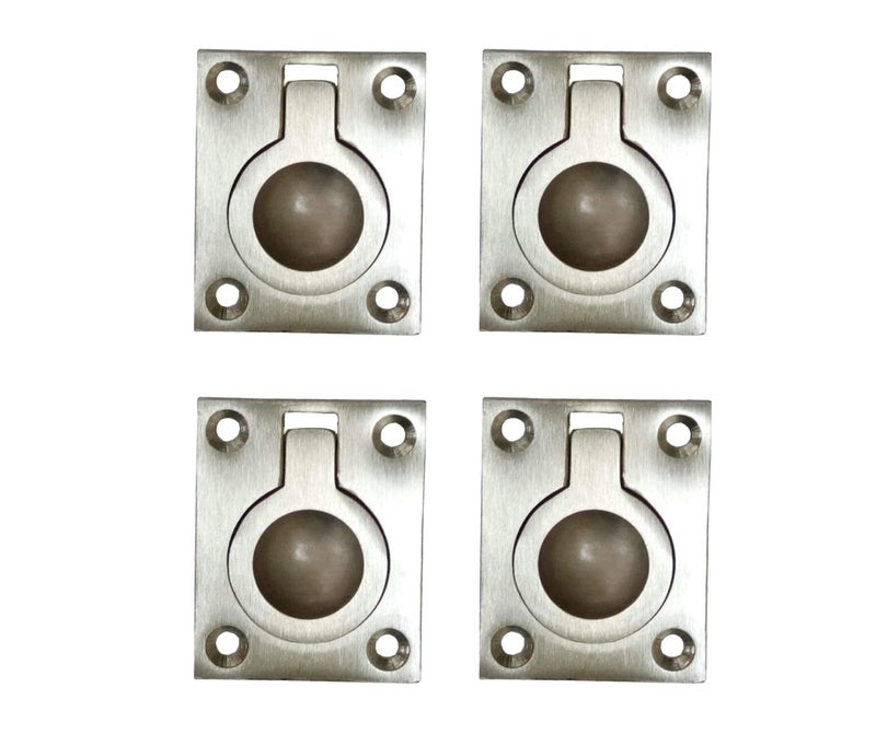 QCAA Solid Brass Flush Ring Pull 365 x45 mm Satin Nickel 4 Pack - Image 2