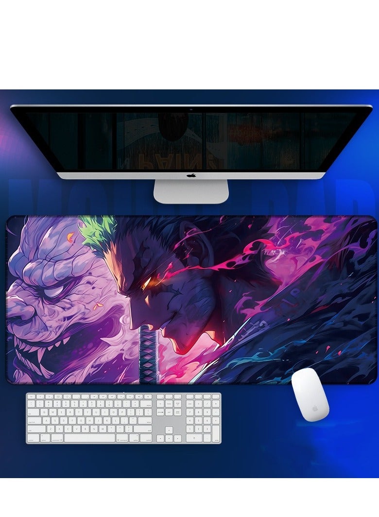 كيو زد لوحة ماوس Anime One Piece، لوحة ماوس ألعاب كبيرة ممتدة، قاعدة مطاطية غير قابلة للانزلاق ووسادة مكتب بحافة مخيطة للكمبيوتر المنزلي والعمل والدراسة - Image 1