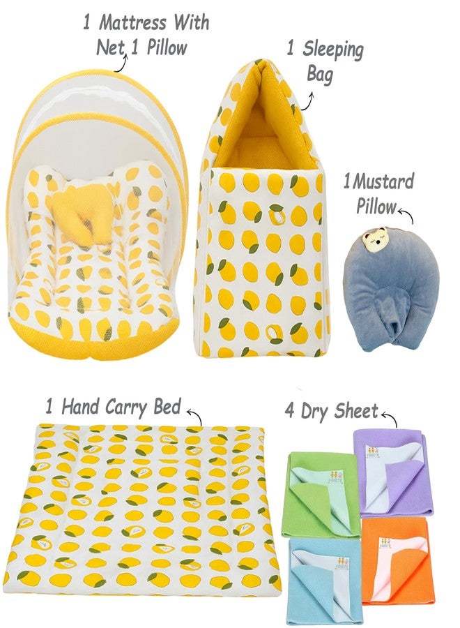 Infantbond by Fareto Newborn Baby Essentials Combo Set – 9 in 1 All-Season Hospital Care Kit for Newborns (0–6 Months) | Complete Baby Gift Set | Baby Products All New Born Combo(Lemon Yellow) - Image 2