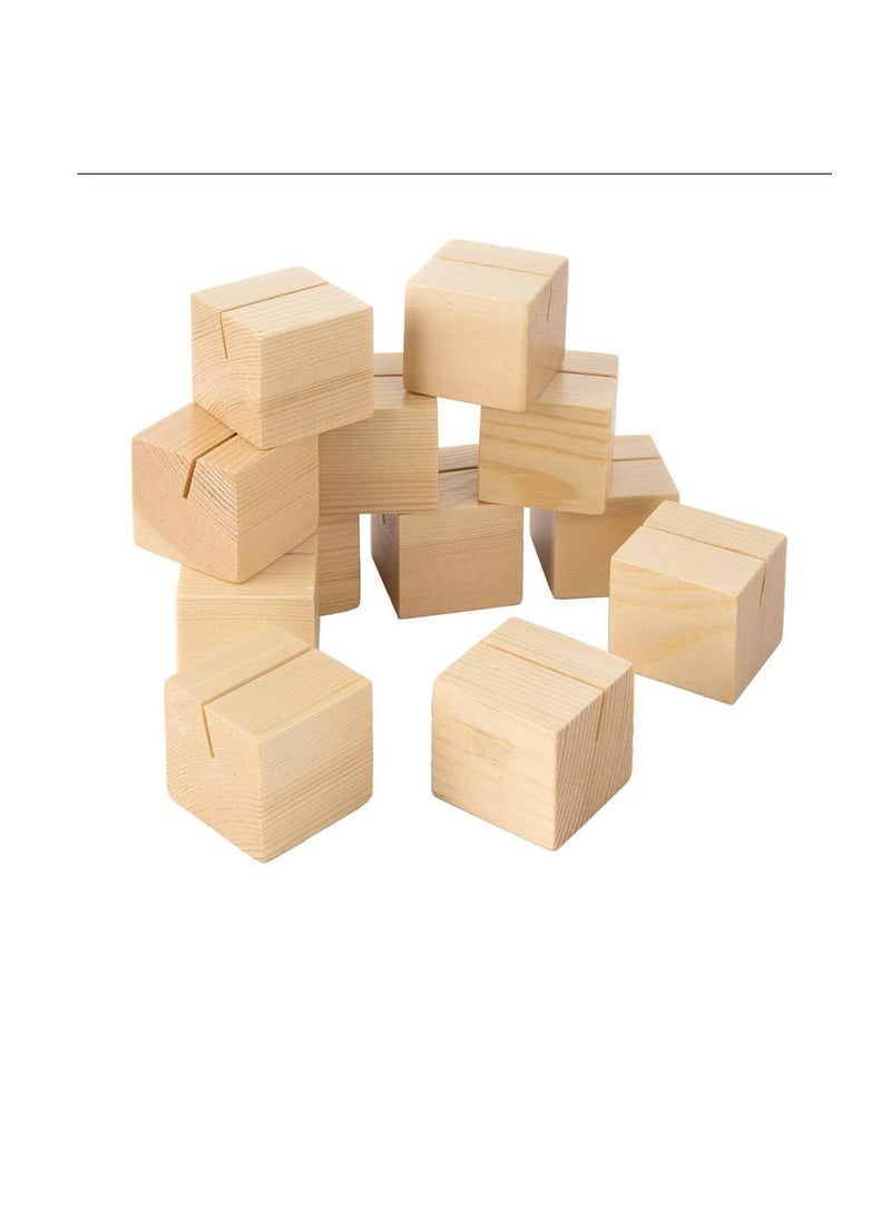 حاملات بطاقات مكان الخشب: 1.56in x 1.56in 12pcs - Image 2