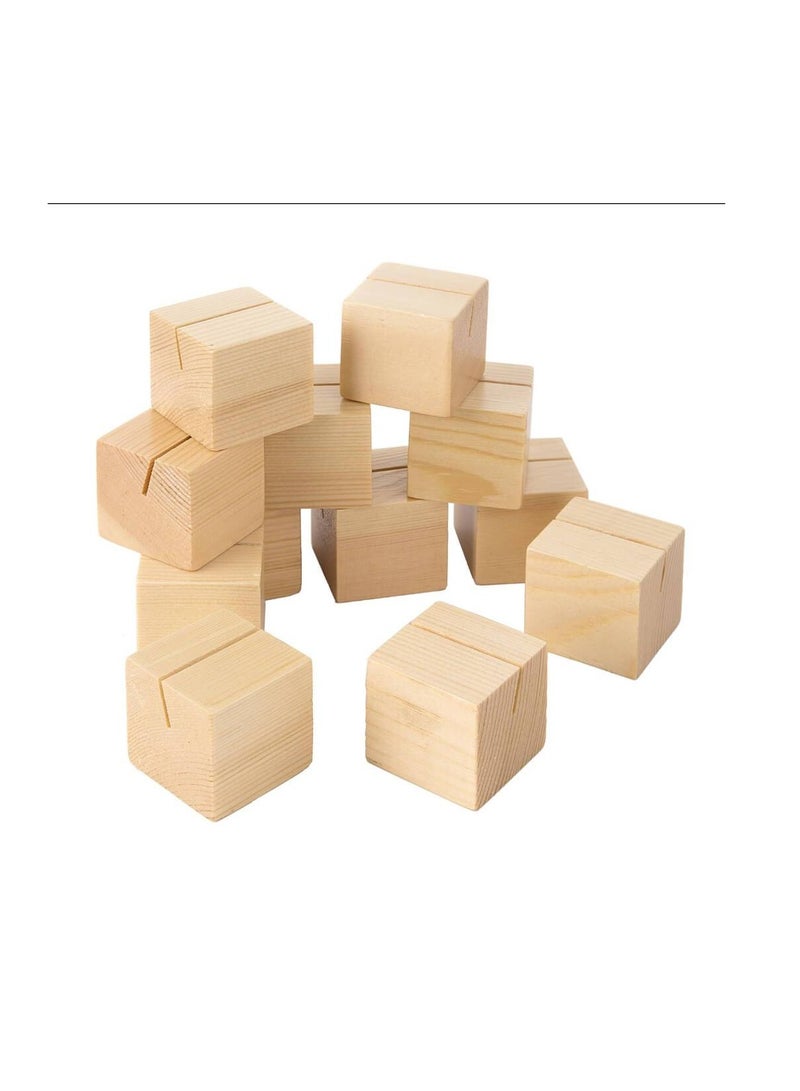 حاملات بطاقات مكان الخشب: 1.56in x 1.56in 12pcs - Image 3