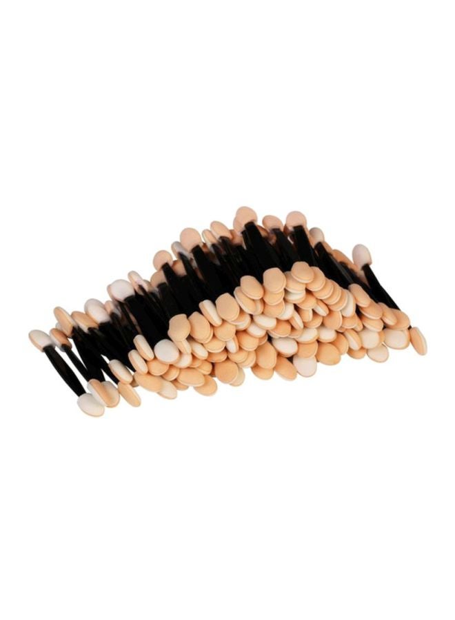 Generic 80-Piece Disposable Dual Sides Eye Shadow Sponge Applicator Makeup Brush Black/Beige  - Image 1