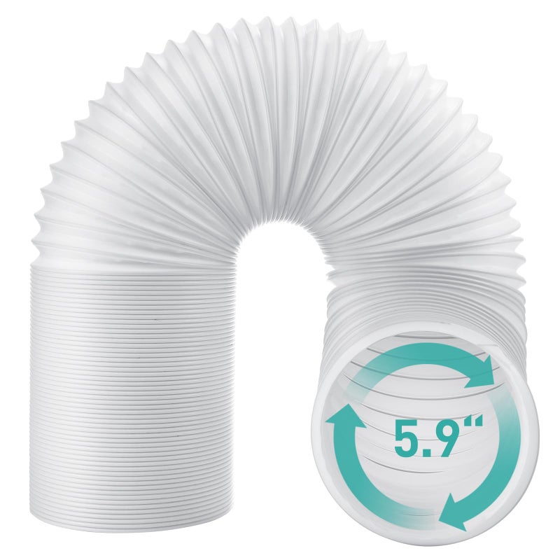 AGPTEK Exhaust Hose for Portable Air Conditioner, 5 Inch Diameter AC Vent Hose, Replacement for 5 inch Exhaust Vent Tube -Counter Clockwise Thread, 59 Length - Image 1
