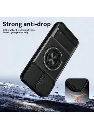 for iPhone 17 Case Cover， Camera Sliding Window，Convenient-Bracket，Magnetic Suction Durability Four In One Protection Phone Case for iPhone 17，Black. - view 4