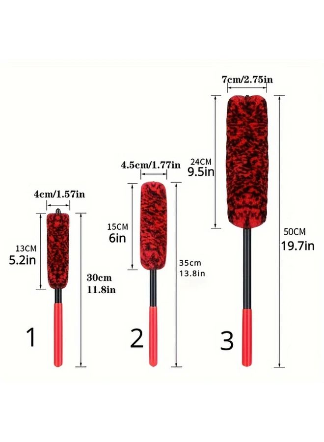 Good Quality Flexible Fleece Bristles Bendable Wheel Wizard Auto Detailing Brush For Effortless Cleaning Of Hard To Reach Car Rims And Tires 10.24x1.77 Inch Must Have Tool For Car Lovers - Image 2