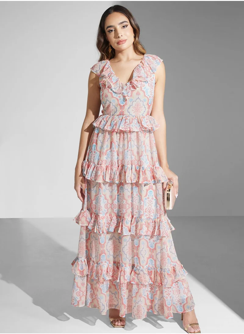 Anaya With Love Tie Ruffle Detail Dress