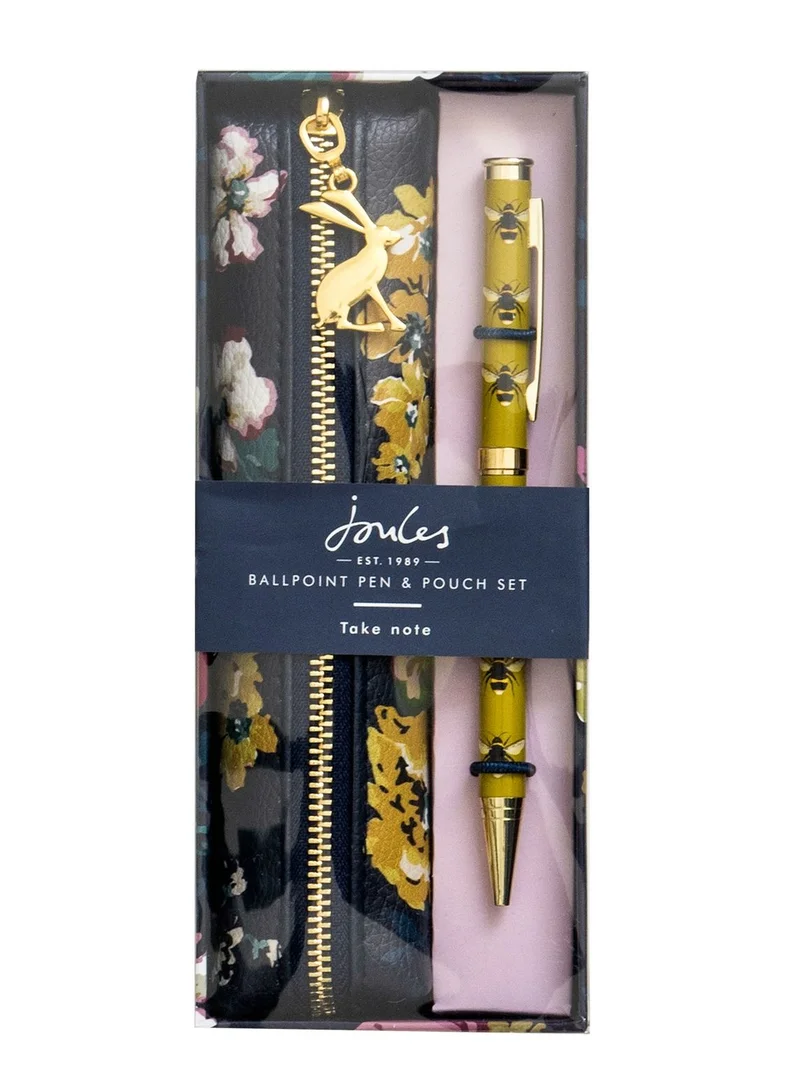 جولز Floral Pen and Pouch Set