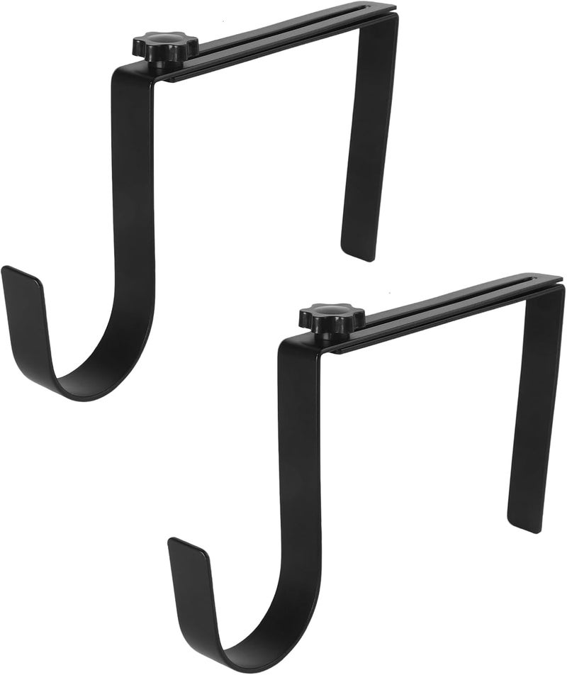 Beise Wreath Hanger for Headstone, Adjustable 6"- 11", Black 2 Pack, Non-Slip Sponge Grip, Fits Thick Upright Gravestone with Flat or Uneven Arched Tops, Easy Outdoor Cemetery Christmas Décor - Image 1