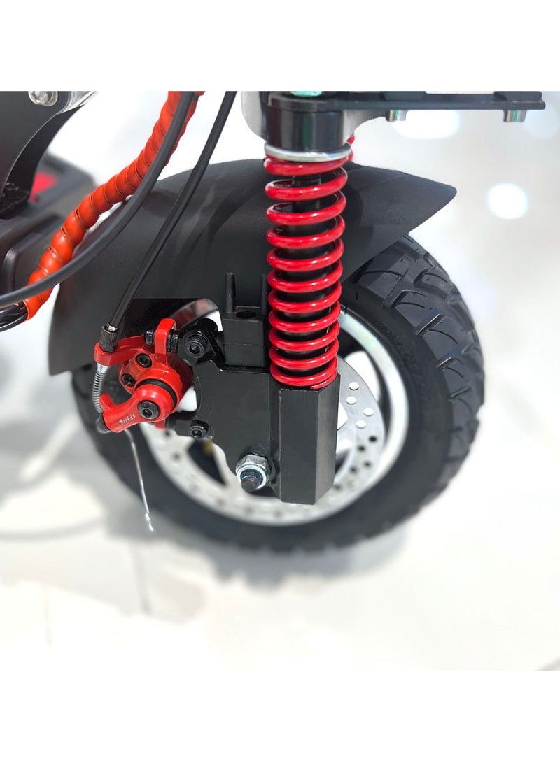 Crony V10 All-Terrain electric Scooter, Dual Suspension, Dual Hydraulic Disc Brakes E-Bike, Easy Foldable, Portable Commuter E-Scooter for Adults & Kids, 120KG Load Aluminum Frame Skateboard, Urban Mobility,Red - Image 3