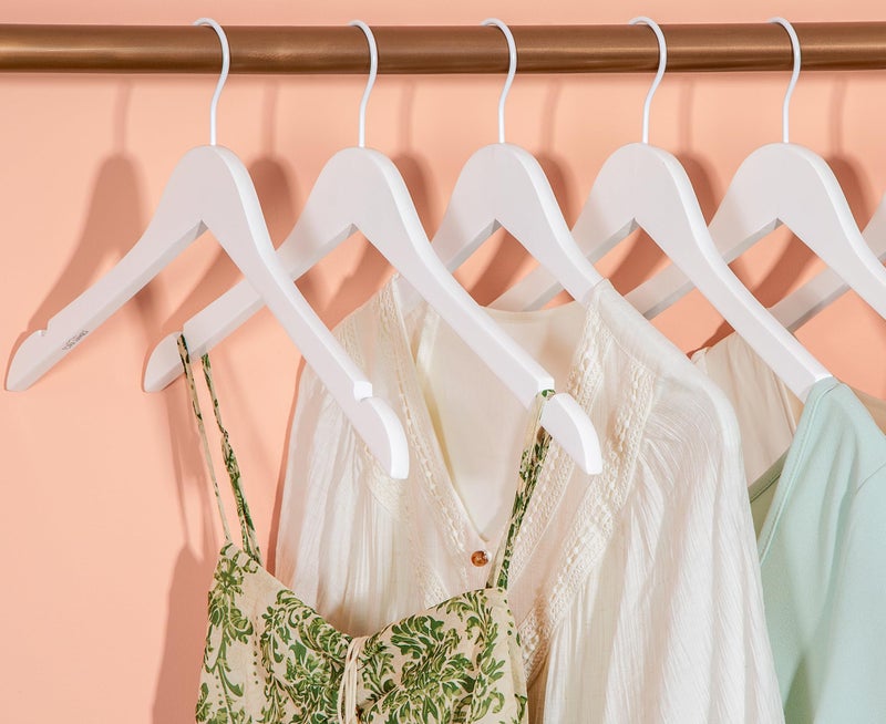 TOPIA HANGER Bride Hanger for Wedding Dress, Premium White Wooden Hangers, 360Â° Swivel White Hook, Smooth Finish, Extra Smoothly Cut Notches, 10 Pack-CT06W - Image 4