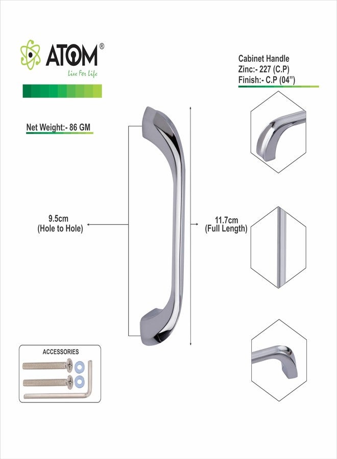 Atom 4.5 inches Zinc Cabinet Pull Handle | CPPT Finish | Office Wardrobe Furniture Kitchen Drawer Push Bar, 227, Pack of 2 - Image 5