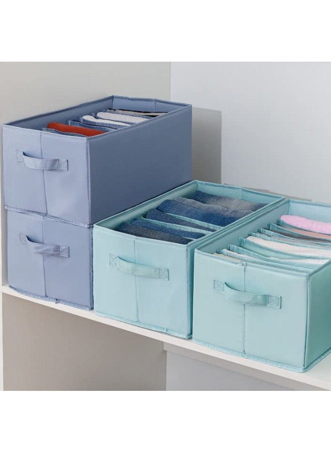 HOUSE OF QUIRK House of Quirk Non-Woven Set Of 3 Wardrobe Clothes Organizer For Folded Clothes With Handle, Closet Drawer Organizers For Jeans Pants T-Shirt Sweater Kids Clothes (6+7+9 Grids, Pastel Green)  - Image 4
