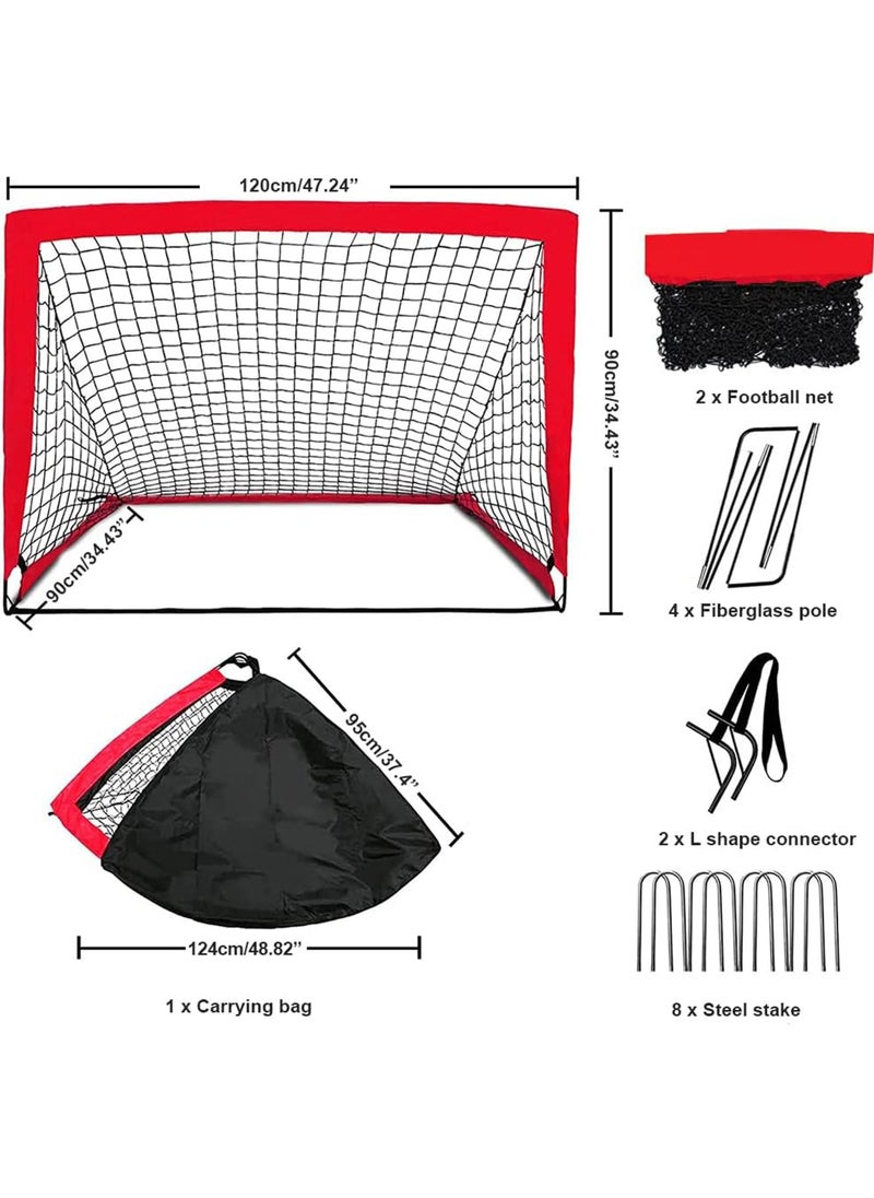 Rock Pow - Portable Soccer Goal Foldable Pop Up Training Soccer Goals Net Set with Carry Bag for Outdoor & Backyard Kids Practice Football Goals Ideal Games Soccer Goals Net for Toddler Youth Adults (2 Set) - Image 1