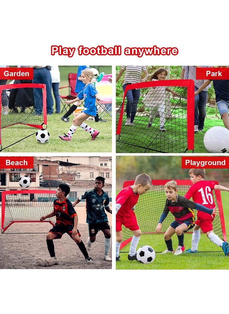 Rock Pow - Portable Soccer Goal Foldable Pop Up Training Soccer Goals Net Set with Carry Bag for Outdoor & Backyard Kids Practice Football Goals Ideal Games Soccer Goals Net for Toddler Youth Adults (2 Set) - Image 1