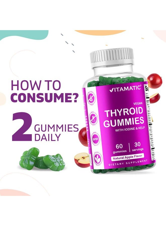 Vitamatic Vegan Thyroid Support Gummies with Iodine & Kelp - 60 Count - Improve Your Energy & Increase Metabolism - Plant Based - Image 5