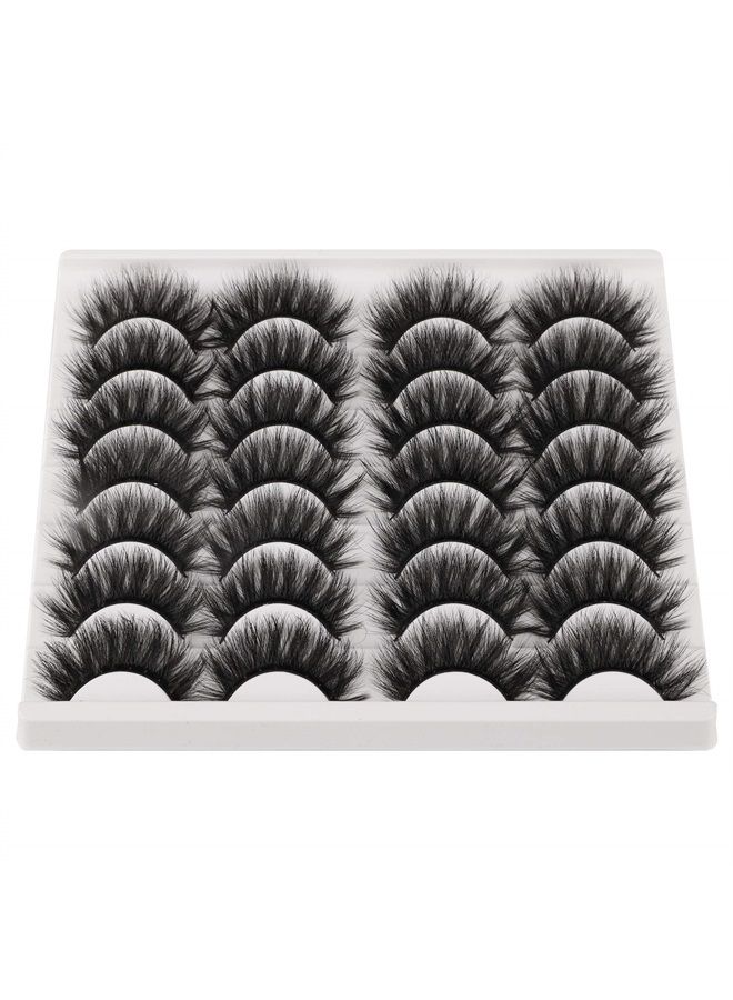JIMIRE False Eyelashes Mink Fluffy Volume Lashes 3D Wispy Long Fake Eyelashes 14 Pairs Pack - Image 1