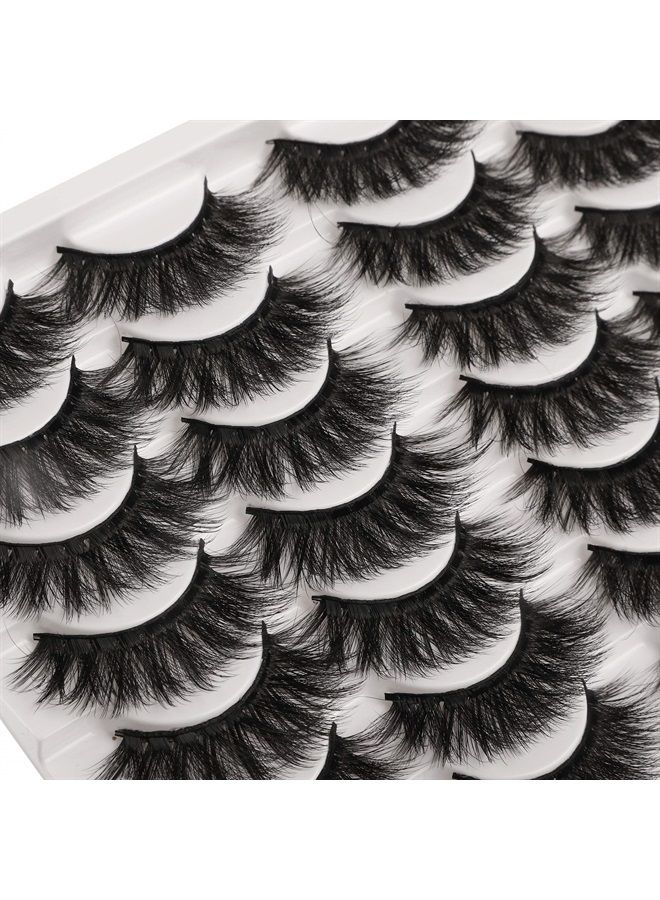 JIMIRE False Eyelashes Mink Fluffy Volume Lashes 3D Wispy Long Fake Eyelashes 14 Pairs Pack - Image 2
