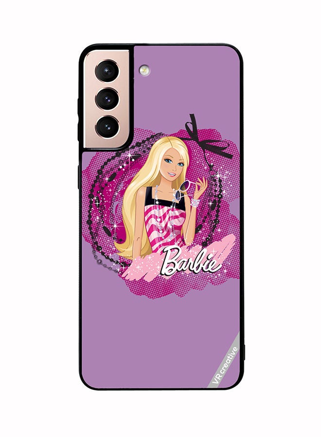 VR CREATIVE Protective Case Cover For Samsung Galaxy S21 Plus 5G Logo Barbie Design Multicolour - Image 1