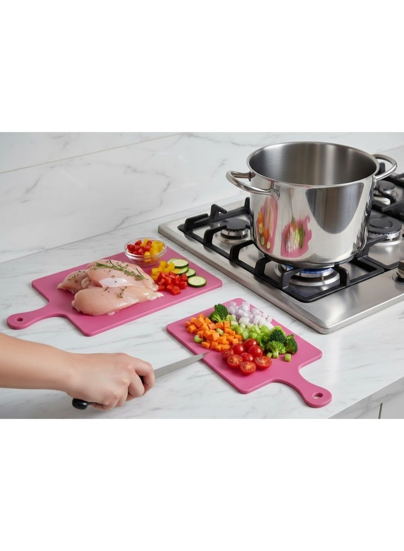 فافيلا طقم بلانشات تقطيع بلاستيك متين – قطعتين (صغير + كبير) – سطح قوي غير قابل للانزلاق ومقبض مريح للاستخدام اليومي - Image 2