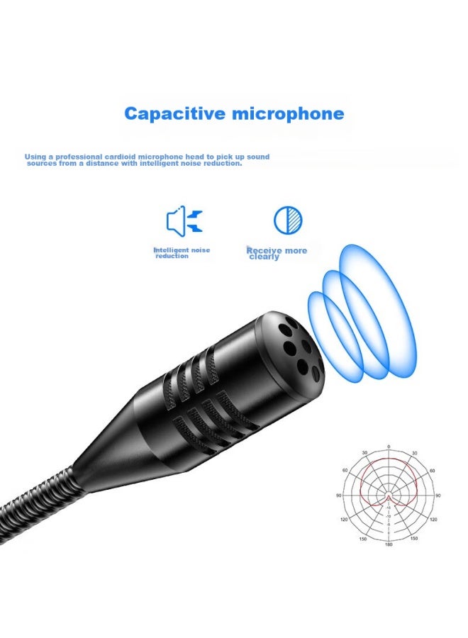 Sast Ok-31 Computer Microphone, Condenser Microphone, Conference Microphone, Broadcast Microphone, Desktop Wired Gooseneck Microphone, Training Microphone, Computer Desktop Microphone For Online Cl, Gaming, Voice Chat, 3.5 Version - Image 2