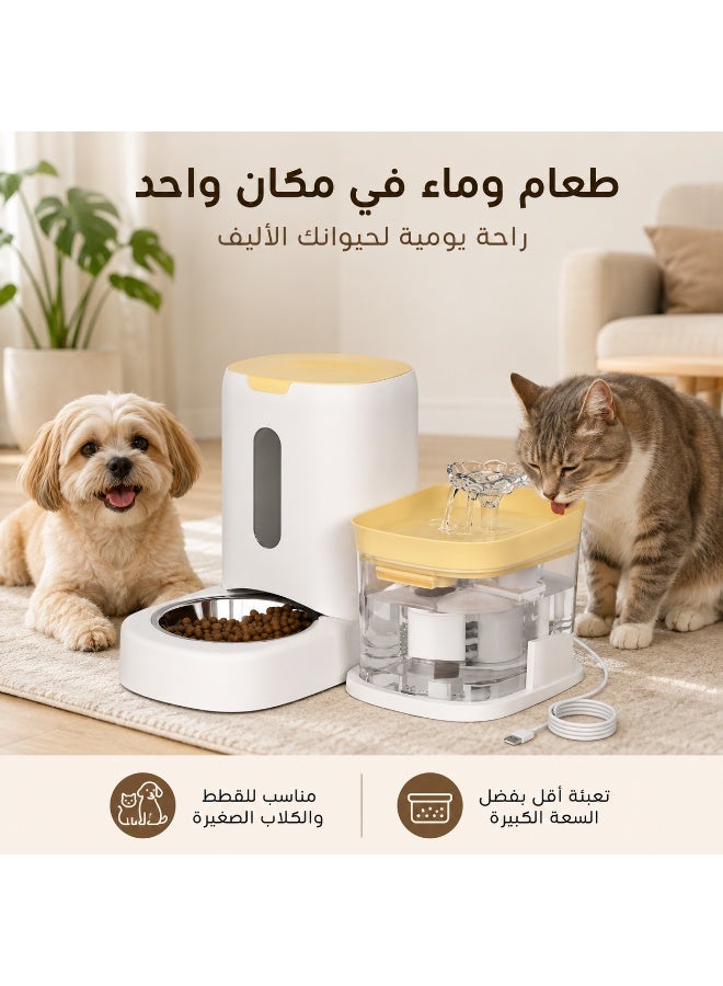 2-in-1 Automatic Pet Food Dispenser & Water Fountain – 3.6L Food & 1.8L Water Capacity – Quiet Pump, USB Powered & Easy to Clean - Image 3