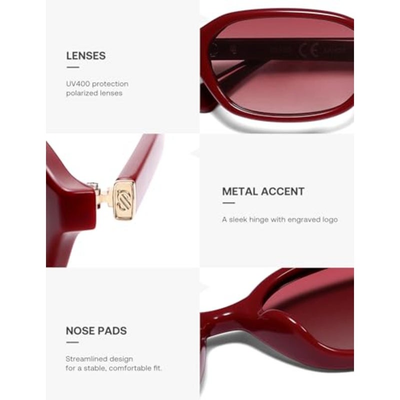 Retro Rectangle Polarized Sunglasses for Women Men Trendy Hexagon Narrow Chic Y2K Sunnies SJ2629 - Image 4