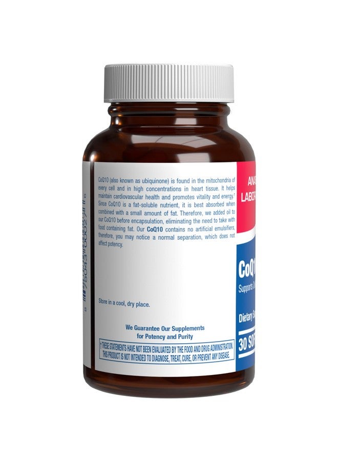 Anabolic Laboratories High Absorption CoQ10 100mg Softgels - Clinical Formula Coenzyme Q10 100mg for Skin Heart Energy Antioxidant and Brain Support - Easy to Swallow - Made in The USA in cGMP Facilities - 30 Servings - Image 2
