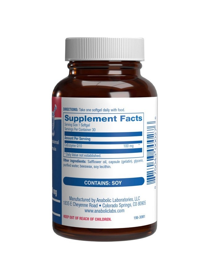Anabolic Laboratories High Absorption CoQ10 100mg Softgels - Clinical Formula Coenzyme Q10 100mg for Skin Heart Energy Antioxidant and Brain Support - Easy to Swallow - Made in The USA in cGMP Facilities - 30 Servings - Image 3