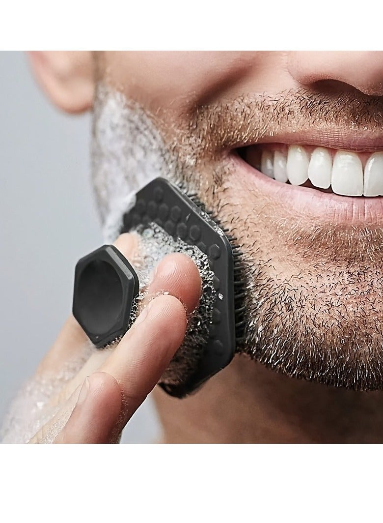 Generic 1pc Silicone Face Scrubber For Men, Gentle Exfoliator Pad & Massager, Facial Cleansing/Wash Brush - Removes Dead & Dry Skin  - Image 1