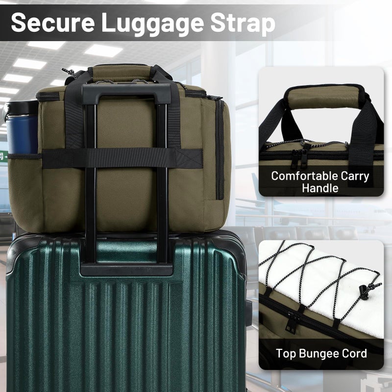 MIER Lunch Box for Men Heavy Duty Insulated Lunch Bag 20 Cans Large Leakproof Soft Cooler Bags with Multiple Pockets for Picnic Work Travel (Army Green) - Image 3
