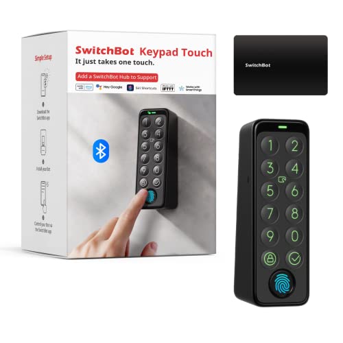 SwitchBot Smart Keypad Touch for SwitchBot Lock, Fingerprint Keyless Home Entry, IP65 Waterproof, Supports Virtual Passwords for Home Security(Only Works for SwicthBot) - Image 1