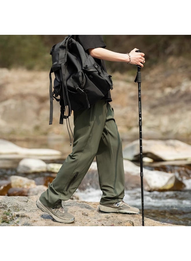 Homlean American-style Paratrooper Functional Pants Men's Spring And Summer Loose Straight-leg Outdoor Casual Mountaineering Pants One1 Military Green M - Image 2