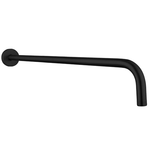 Nuodan Shower Arm with Flange, 24 Inches Wall Mount Replacement Extension Showerhead Arm For Fixed Shower Head, Matte Black - Image 1