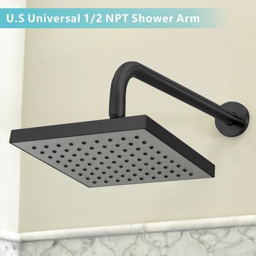 Nuodan Shower Arm with Flange, 24 Inches Wall Mount Replacement Extension Showerhead Arm For Fixed Shower Head, Matte Black - Image 5
